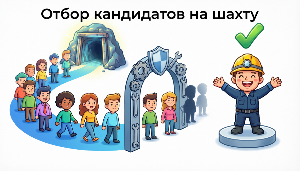Подбор персонала на угольной шахте